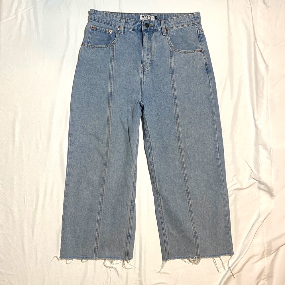 Motel Light wash blue denim Seam Parallel Jeans